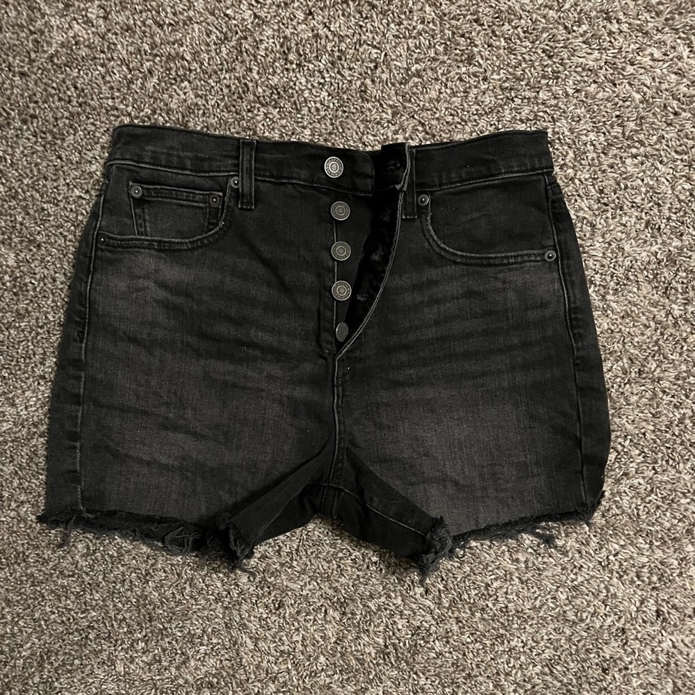 Gap black denim cut-off shorts with button-fly